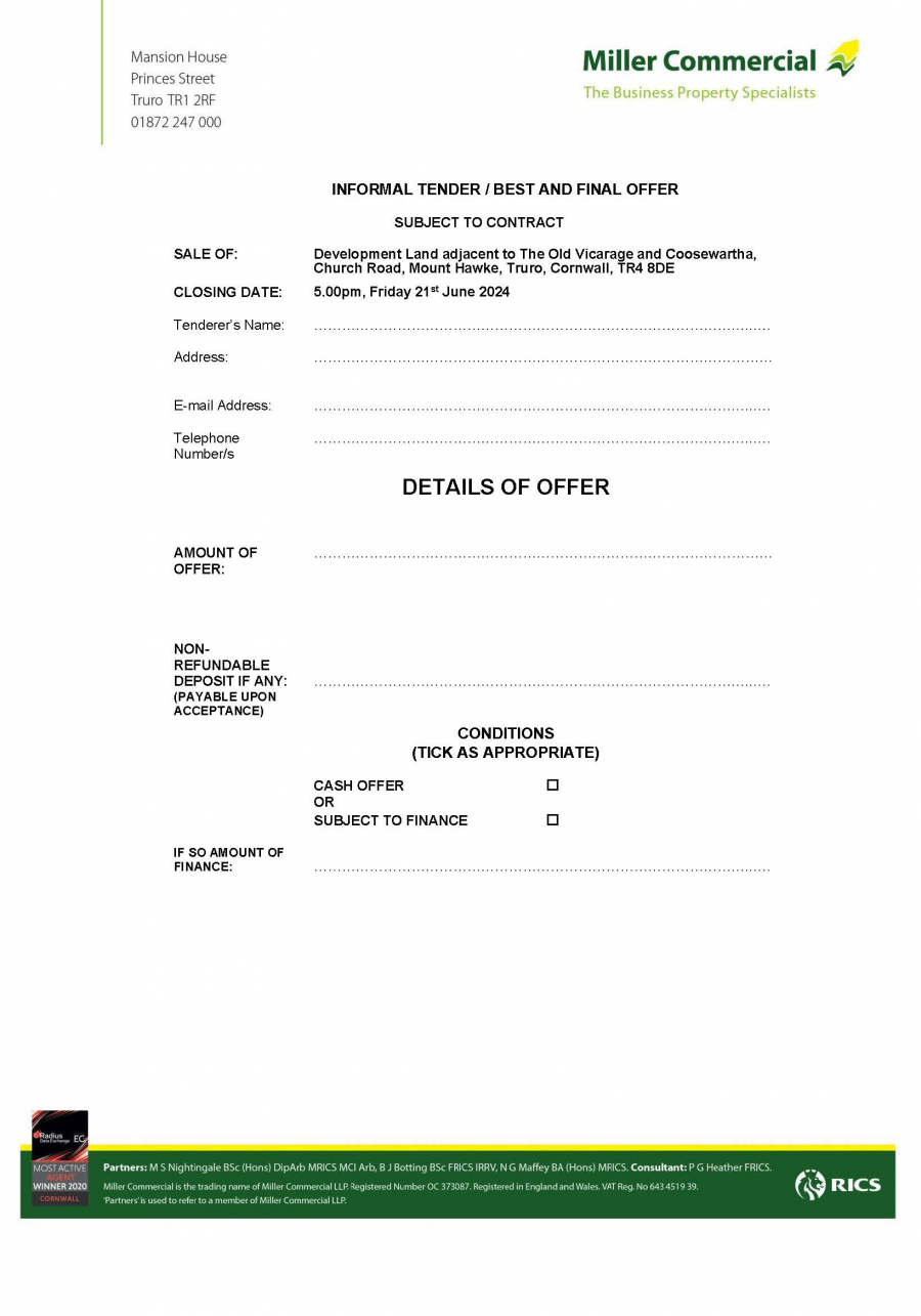 Development Land, Adjacent to The Old Vicarage and Coosewartha, Mount